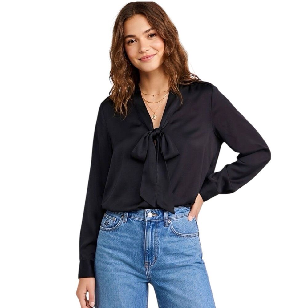 Banana Republic Womens Blouse Sz Medium Long Sleeve Preppy Office Siren Gothic